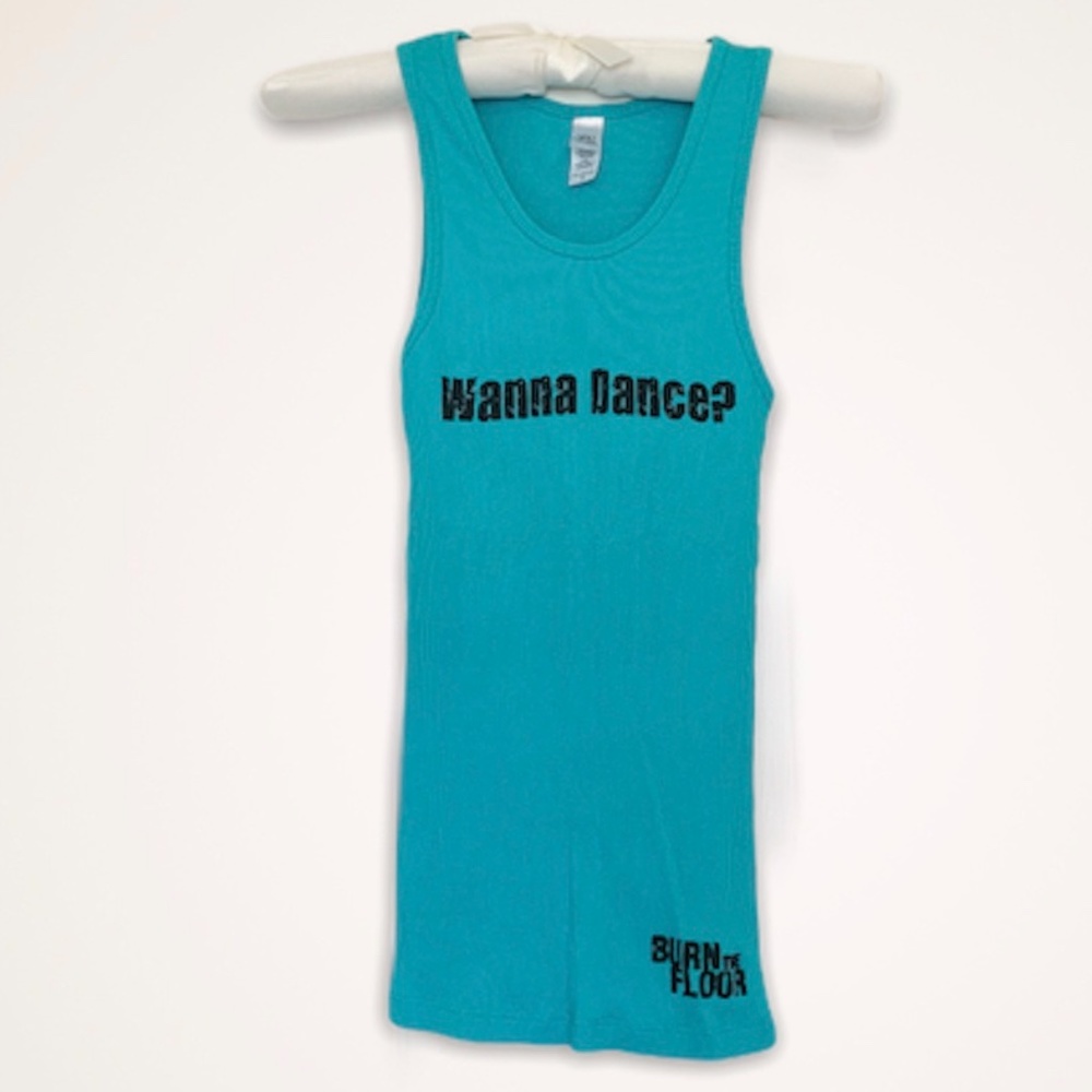 Tank Top Turquoise Teal Green Burn The Floor Dance Official Merch - Small